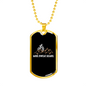 Mud Sweat Gears Cycling Necklace Stainless Steel or 18k Gold Dog Tag 24"-Express Your Love Gifts