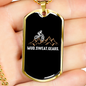 Mud Sweat Gears Cycling Necklace Stainless Steel or 18k Gold Dog Tag 24"-Express Your Love Gifts