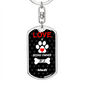 Mudi Keychain Stainless Steel or 18k Gold Dog Tag Keyring-Express Your Love Gifts