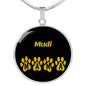 Mudi Mama Circle Necklace Stainless Steel or 18k Gold 18-22" Dog Owner Lover-Express Your Love Gifts