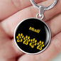 Mudi Mama Circle Necklace Stainless Steel or 18k Gold 18-22" Dog Owner Lover-Express Your Love Gifts