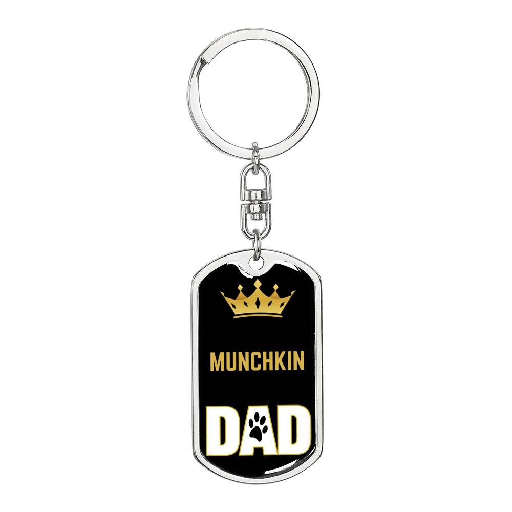 Munch Sausage Catkins Sausage Cat Dad King Keychain Stainless Steel or 18k Gold-Express Your Love Gifts