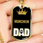 Munch Sausage Catkins Sausage Cat Dad Necklace Stainless Steel or 18k Gold Dog Tag 24" Chain-Express Your Love Gifts