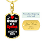 Muscovy Duck Bird Keychain Stainless Steel or 18k Gold Dog Tag Keyring-Express Your Love Gifts