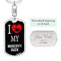 Muscovy Duck Bird Lover Keyring Keychain Stainless Steel or 18k Gold-Express Your Love Gifts