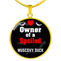 Muscovy Duck Bird Owner Necklace Circle Pendant Stainless Steel or 18k Gold 18-22"-Express Your Love Gifts