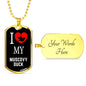 Muscovy Duck Necklace Stainless Steel or 18k Gold Dog Tag 24" Chain-Express Your Love Gifts