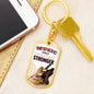 Music Only Makes Me Stronger Keychain Dog Tag Stainless Steel or 18k Gold-Express Your Love Gifts