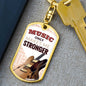 Music Only Makes Me Stronger Keychain Dog Tag Stainless Steel or 18k Gold-Express Your Love Gifts