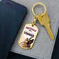 Music Only Makes Me Stronger Keychain Dog Tag Stainless Steel or 18k Gold-Express Your Love Gifts