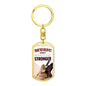 Music Only Makes Me Stronger Keychain Dog Tag Stainless Steel or 18k Gold-Express Your Love Gifts
