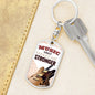 Music Only Makes Me Stronger Keychain Dog Tag Stainless Steel or 18k Gold-Express Your Love Gifts