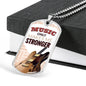 Music Only Makes Me Stronger Necklace Stainless Steel or 18k Gold Dog Tag 24" Chain-Express Your Love Gifts