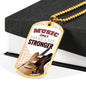 Music Only Makes Me Stronger Necklace Stainless Steel or 18k Gold Dog Tag 24" Chain-Express Your Love Gifts