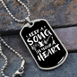 Musician Necklace A Song in Heart Necklace Stainless Steel or 18k Gold Dog Tag 24" Chain-Express Your Love Gifts