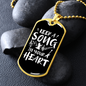 Musician Necklace A Song in Heart Necklace Stainless Steel or 18k Gold Dog Tag 24" Chain-Express Your Love Gifts
