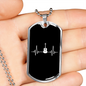 Musician Necklace Acoustic Beat Necklace Stainless Steel or 18k Gold Dog Tag 24" Chain-Express Your Love Gifts