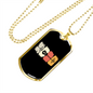 Musician Necklace Acoustic Guitar Heartbeat Necklace Stainless Steel or 18k Gold Dog Tag 24" Chain-Express Your Love Gifts