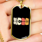 Musician Necklace Acoustic Guitar Heartbeat Necklace Stainless Steel or 18k Gold Dog Tag 24" Chain-Express Your Love Gifts