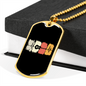 Musician Necklace Acoustic Guitar Heartbeat Necklace Stainless Steel or 18k Gold Dog Tag 24" Chain-Express Your Love Gifts