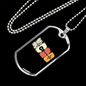 Musician Necklace Acoustic Guitar Heartbeat Necklace Stainless Steel or 18k Gold Dog Tag 24" Chain-Express Your Love Gifts