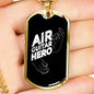 Musician Necklace Air Guitar Hero Necklace Stainless Steel or 18k Gold Dog Tag 24" Chain-Express Your Love Gifts