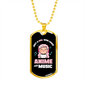 Musician Necklace Anime and Music Girl Necklace Stainless Steel or 18k Gold Dog Tag 24" Chain-Express Your Love Gifts