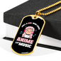 Musician Necklace Anime and Music Girl Necklace Stainless Steel or 18k Gold Dog Tag 24" Chain-Express Your Love Gifts