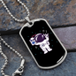 Musician Necklace Astronaut Radio Necklace Stainless Steel or 18k Gold Dog Tag 24" Chain-Express Your Love Gifts