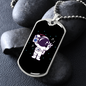 Musician Necklace Astronaut Radio Necklace Stainless Steel or 18k Gold Dog Tag 24" Chain-Express Your Love Gifts