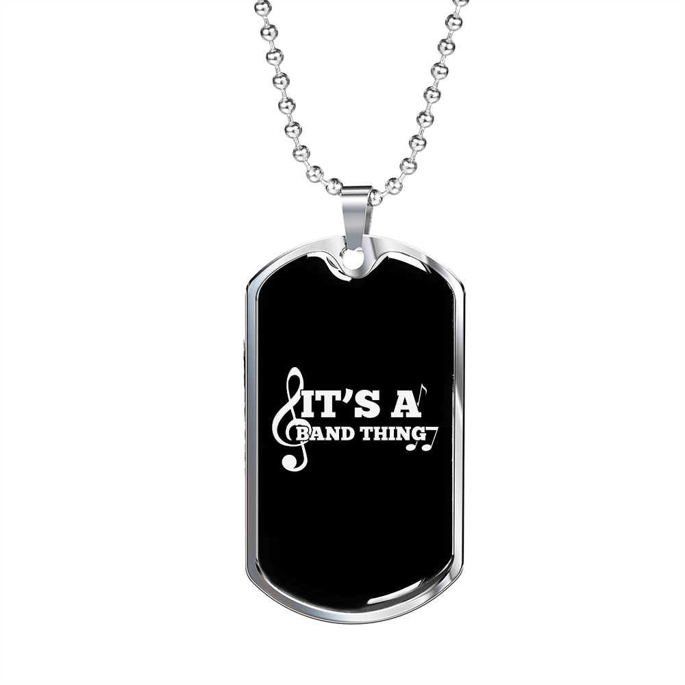 Musician Necklace Band Thing Necklace Stainless Steel or 18k Gold Dog Tag 24" Chain-Express Your Love Gifts