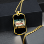 Musician Necklace Bass Bacon of Music Necklace Stainless Steel or 18k Gold Dog Tag 24" Chain-Express Your Love Gifts