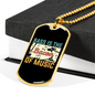 Musician Necklace Bass Bacon of Music Necklace Stainless Steel or 18k Gold Dog Tag 24" Chain-Express Your Love Gifts