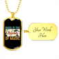 Musician Necklace Bass Bacon of Music Necklace Stainless Steel or 18k Gold Dog Tag 24" Chain-Express Your Love Gifts