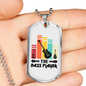 Musician Necklace Bass Player Music Necklace Stainless Steel or 18k Gold Dog Tag 24" Chain-Express Your Love Gifts