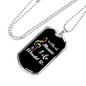 Musician Necklace Bb Life Without Music Necklace Stainless Steel or 18k Gold Dog Tag 24" Chain-Express Your Love Gifts