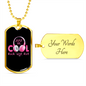 Musician Necklace Be Cool Rock and Roll Necklace Stainless Steel or 18k Gold Dog Tag 24" Chain-Express Your Love Gifts