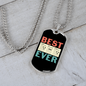 Musician Necklace Best Dad Ever Necklace Stainless Steel or 18k Gold Dog Tag 24" Chain-Express Your Love Gifts