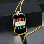 Musician Necklace Best Dad Ever Necklace Stainless Steel or 18k Gold Dog Tag 24" Chain-Express Your Love Gifts