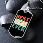 Musician Necklace Best Dad Ever Necklace Stainless Steel or 18k Gold Dog Tag 24" Chain-Express Your Love Gifts