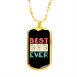 Musician Necklace Best Dad Ever Necklace Stainless Steel or 18k Gold Dog Tag 24" Chain-Express Your Love Gifts
