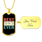 Musician Necklace Best Dad Ever Necklace Stainless Steel or 18k Gold Dog Tag 24" Chain-Express Your Love Gifts
