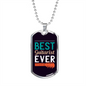 Musician Necklace Best Guitarist Ever Necklace Stainless Steel or 18k Gold Dog Tag 24" Chain-Express Your Love Gifts