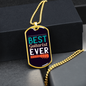 Musician Necklace Best Guitarist Ever Necklace Stainless Steel or 18k Gold Dog Tag 24" Chain-Express Your Love Gifts