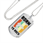 Musician Necklace Born to Rock TranspArent Necklace Stainless Steel or 18k Gold Dog Tag 24" Chain-Express Your Love Gifts