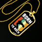 Musician Necklace Born to Rock White Necklace Stainless Steel or 18k Gold Dog Tag 24" Chain-Express Your Love Gifts
