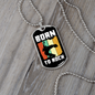 Musician Necklace Born to Rock White Necklace Stainless Steel or 18k Gold Dog Tag 24" Chain-Express Your Love Gifts