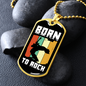 Musician Necklace Born to Rock White Necklace Stainless Steel or 18k Gold Dog Tag 24" Chain-Express Your Love Gifts