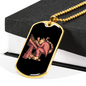 Musician Necklace Cat Pianist Necklace Stainless Steel or 18k Gold Dog Tag 24" Chain-Express Your Love Gifts