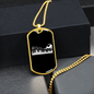 Musician Necklace Cat Piano Notes Necklace Stainless Steel or 18k Gold Dog Tag 24" Chain-Express Your Love Gifts